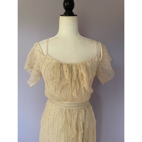 Free People *Rare* chiffon metallic dress - Picture 5 of 6